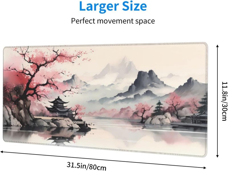 Brecoy Gaming Mouse Pad Desk Pad,Extended Big Mouse Pad,31.5x11.8 Inch Long Computer Keyboard Mouse Mat Mousepad with 3mm Non-Slip Base and Stitched Edge for Gaming and Office - Image 2